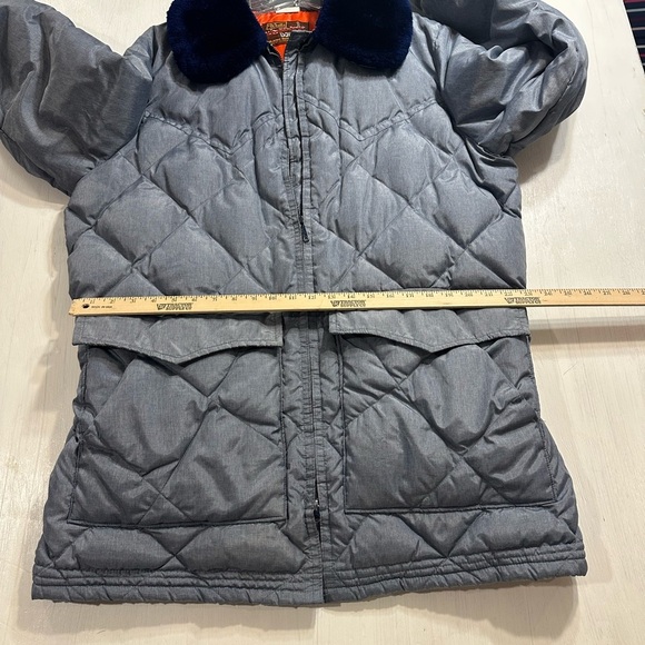 Vintage Walls Blizzard-Pruf Down Parka USA Blue Nylon Orange Lining 70s 80s L - Picture 4 of 12